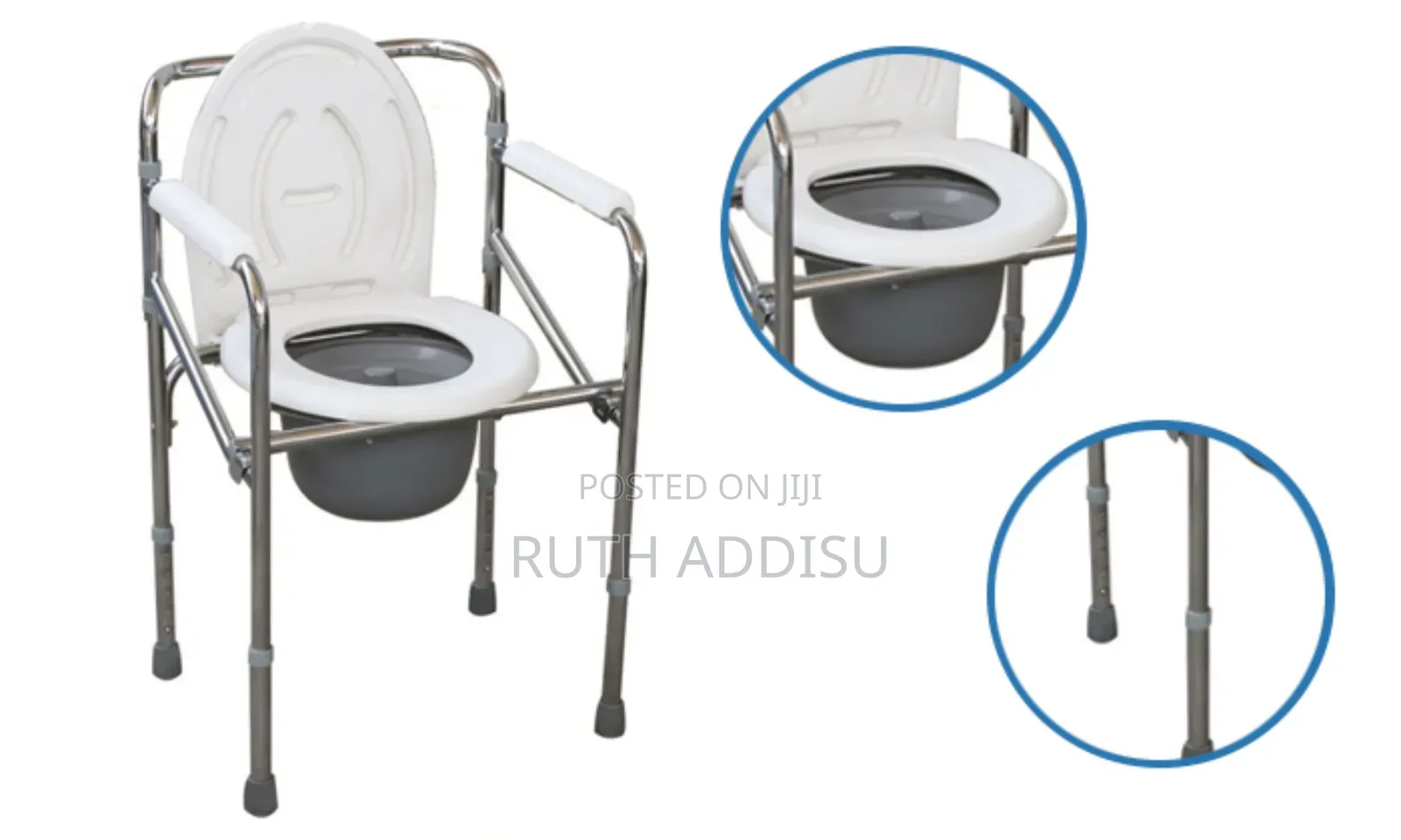 Local Shipment】Elderly Commode Chair Movable Bath Commode Chair Ba