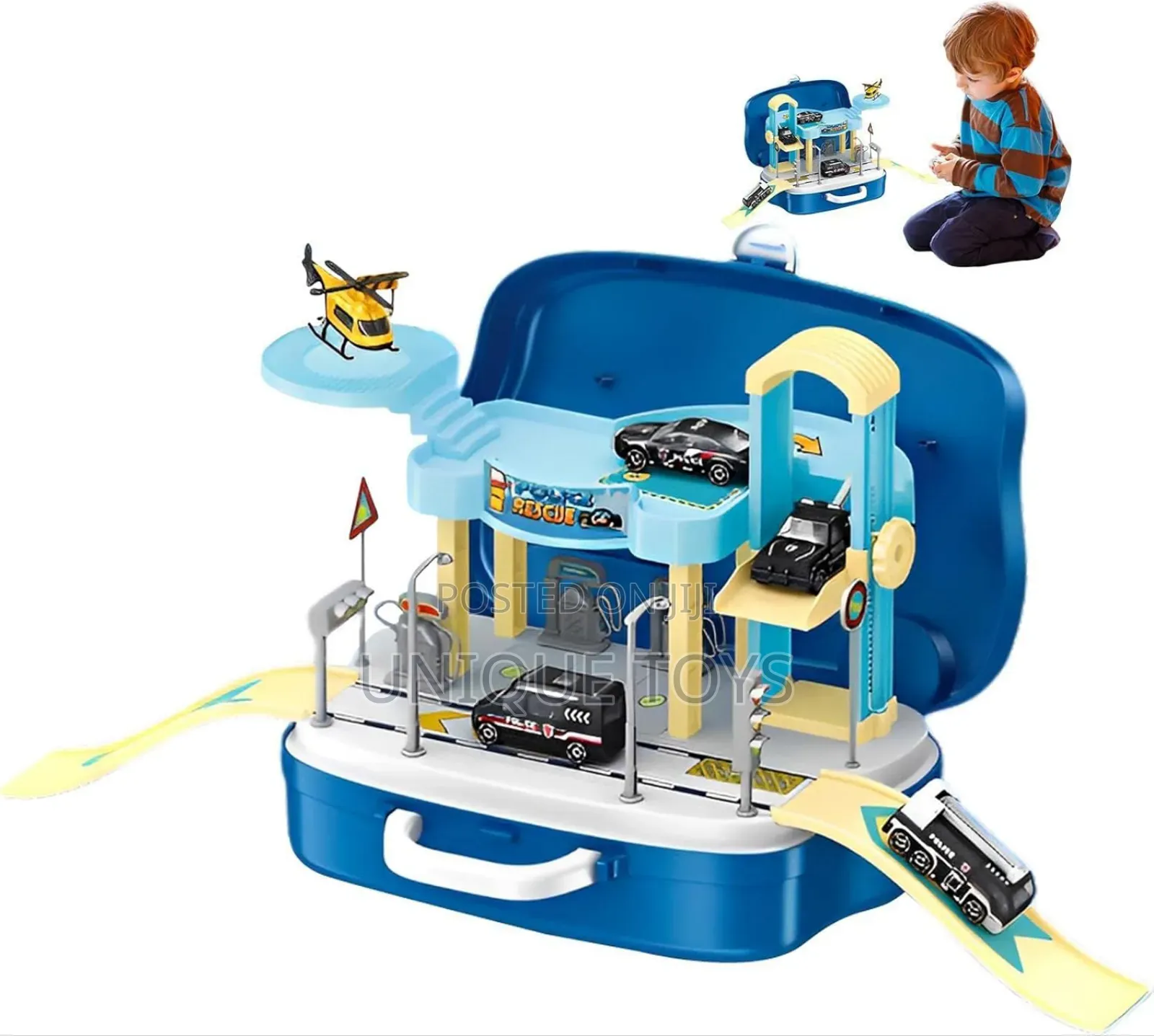 2-in-1 Montessori Car Track Playset