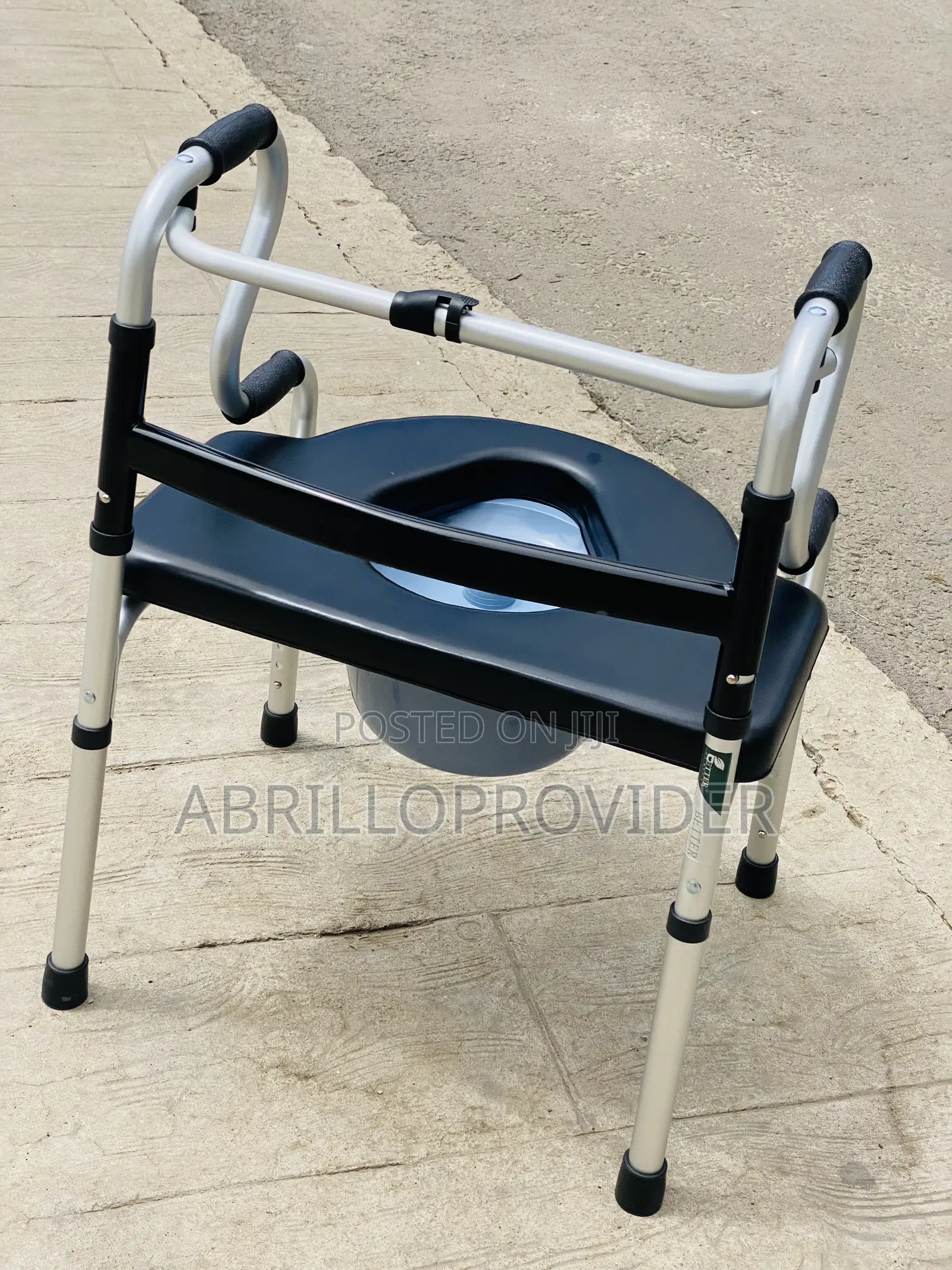 Commode Chair Easy To (Height Adjustable With Wheels)Multicolor