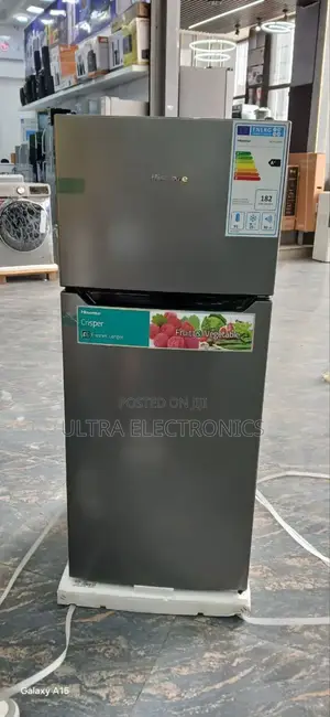 Hisense Refrigerator. This Appliance Is a Double-Door Top-Mount 270l