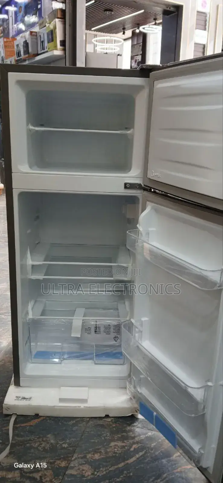 Hisense Refrigerator. This Appliance Is a Double-Door Top-Mount 270l