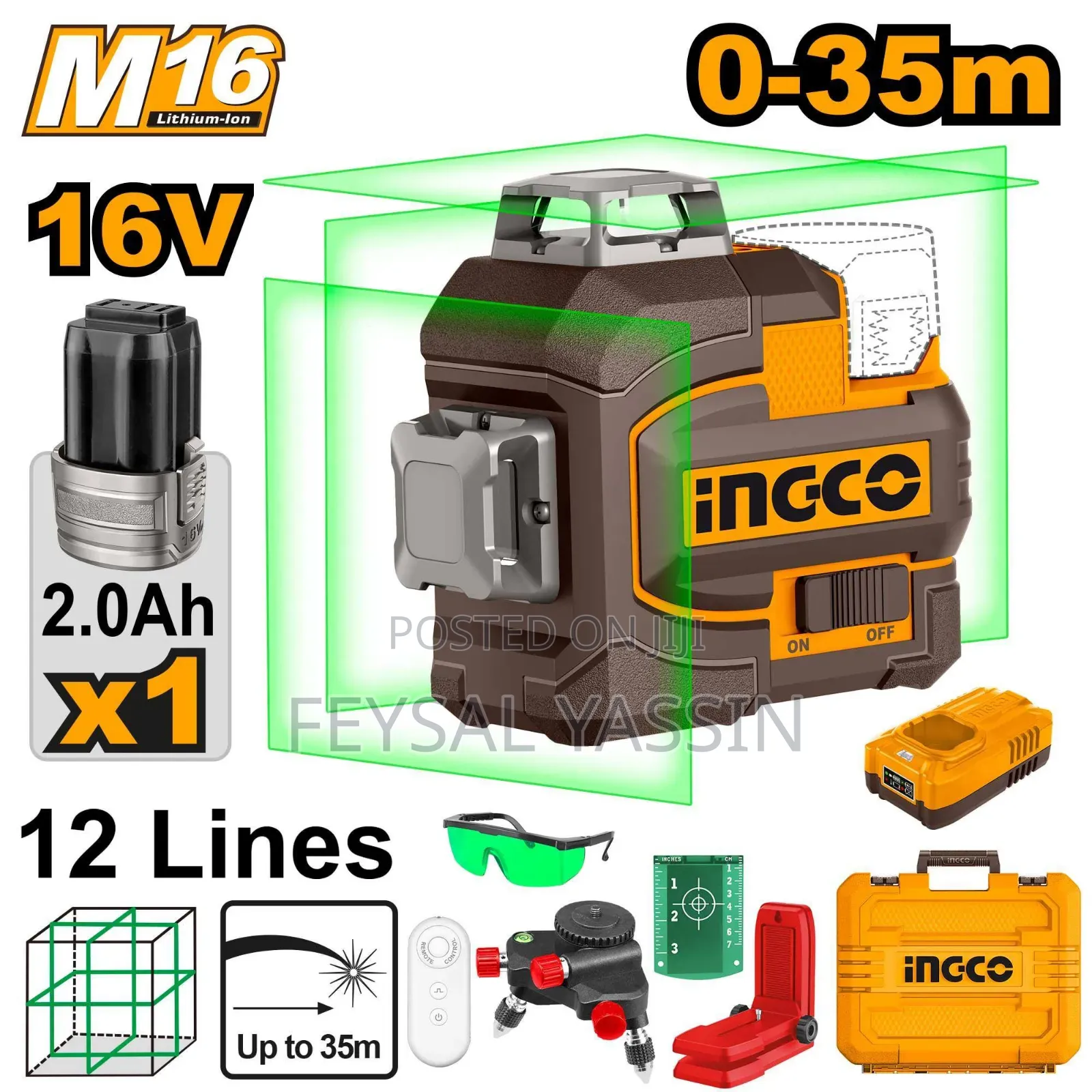 Ignco Chargeable 3d Laser Level 35m