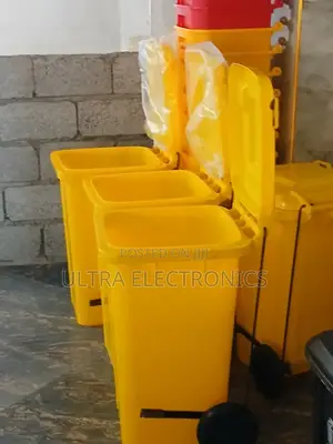የቆሻሻ መጣያ 100l Garbage Yellow Plastic Waste Bins, Commonly