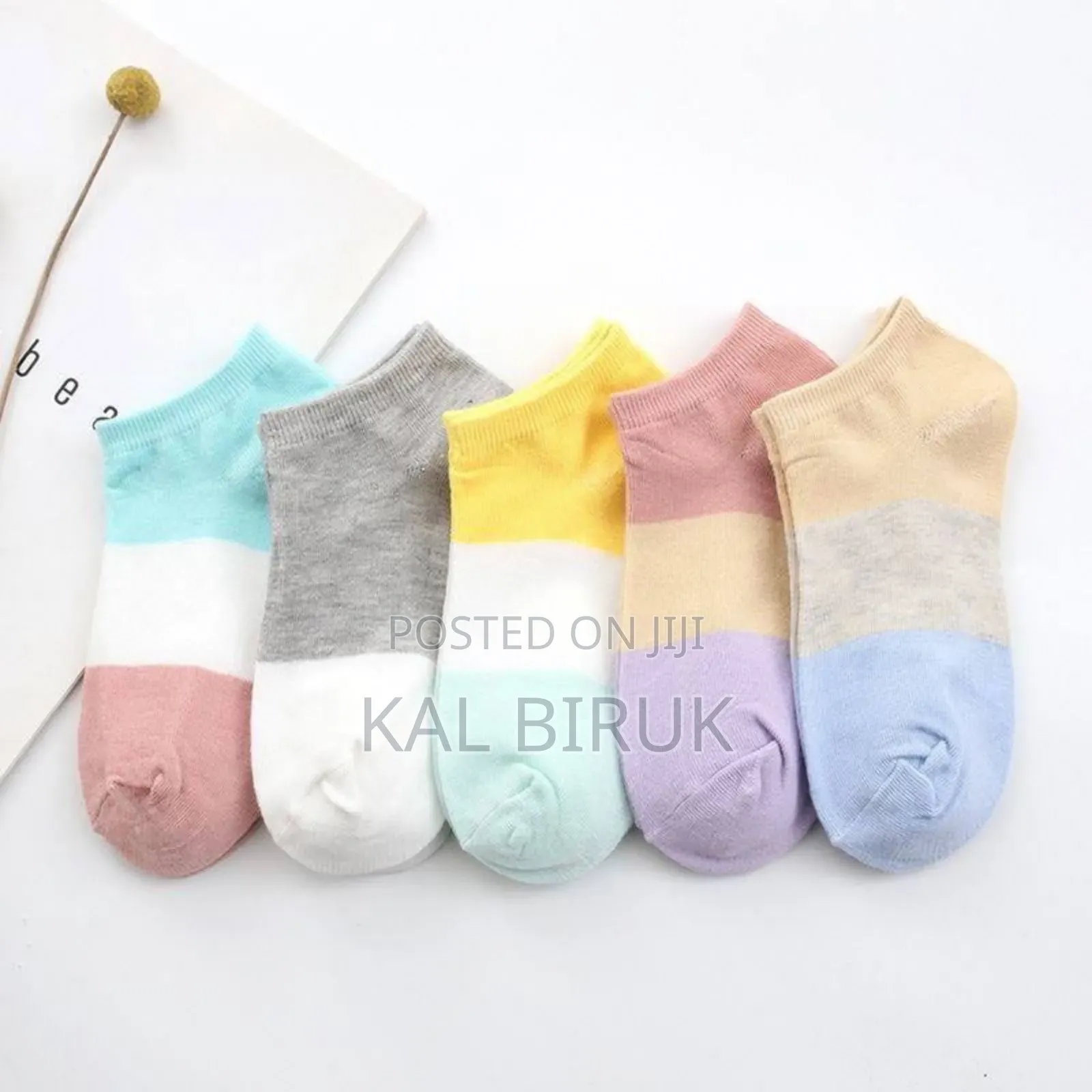 Striped Mid-calf Socks.