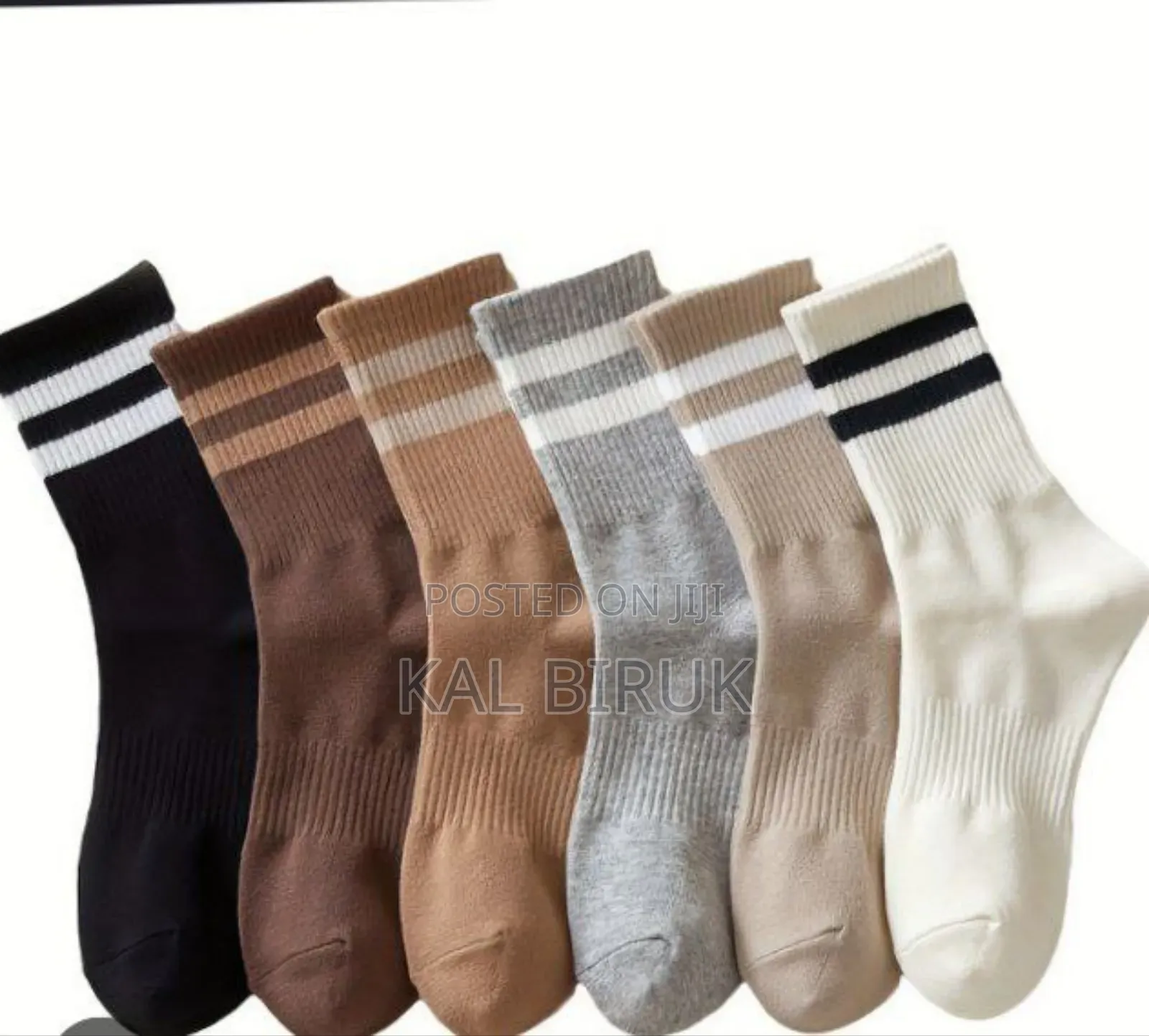 Striped Mid-calf Socks.