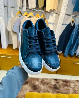 New Arrived Calvin Klein Blue/Black Lather Fashion Shoes