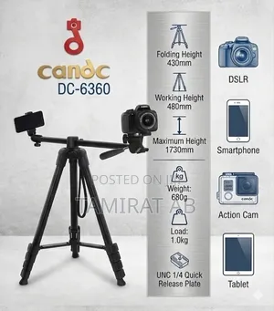 Candc Dc-6360 Professional Tripod With Boom Arm