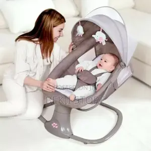 የሕፃናት መተኝ,መመገቢያ Comfortable Baby Rocker Chair With Toy Barr And Canopy