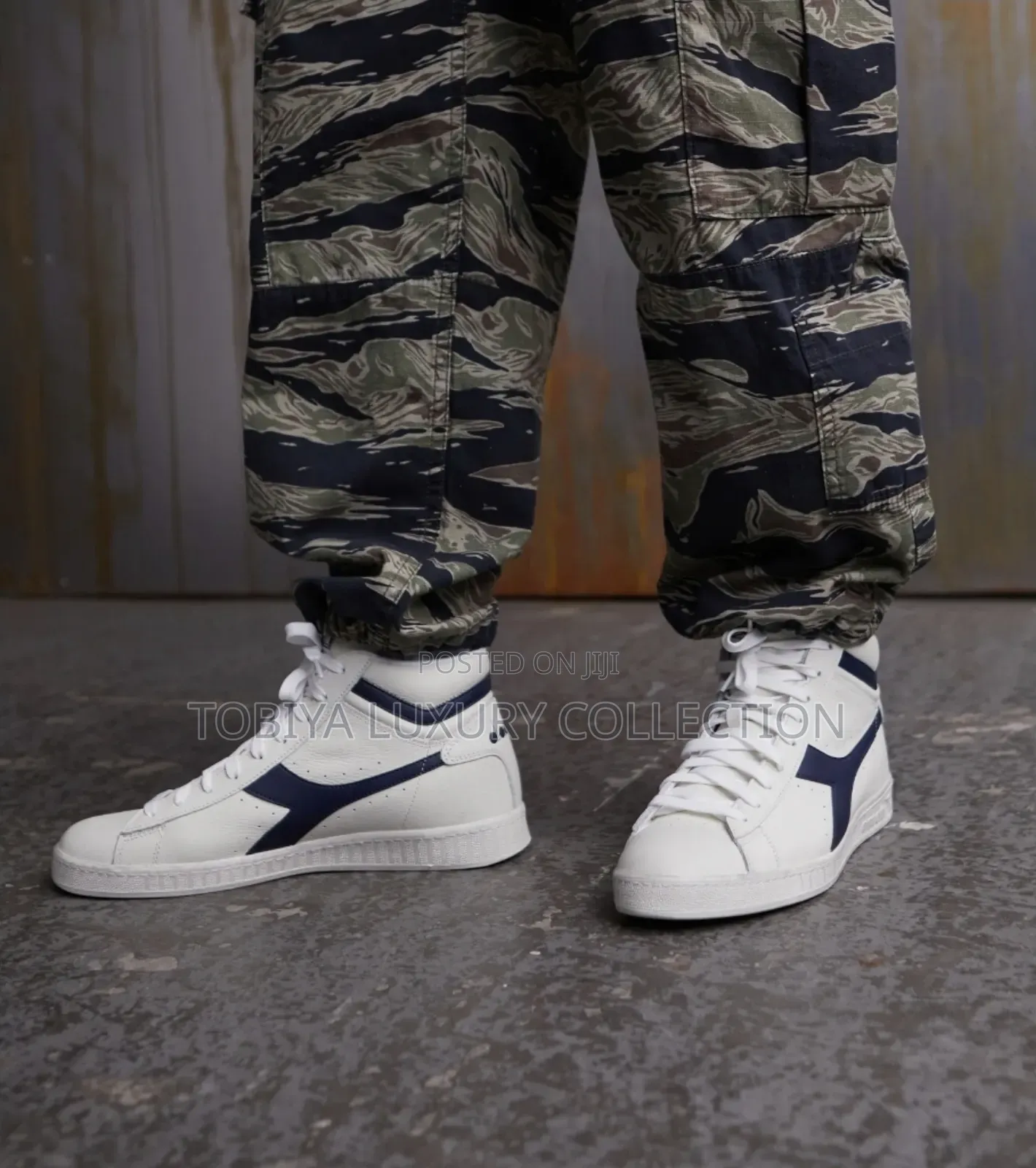Diadora Game Unisex - High-Top Trainers - White/Blue Caspian Sea