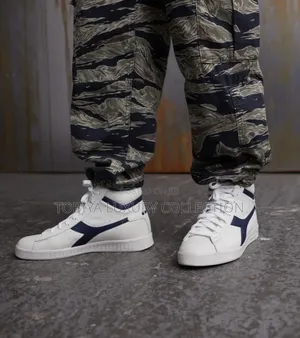 Diadora Game Unisex - High-Top Trainers - White/Blue Caspian Sea