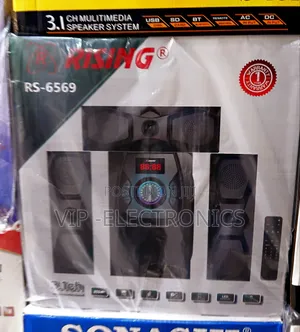 Rising 3.1 Channel Speaker System – Powerful Bass, Led Remote Control