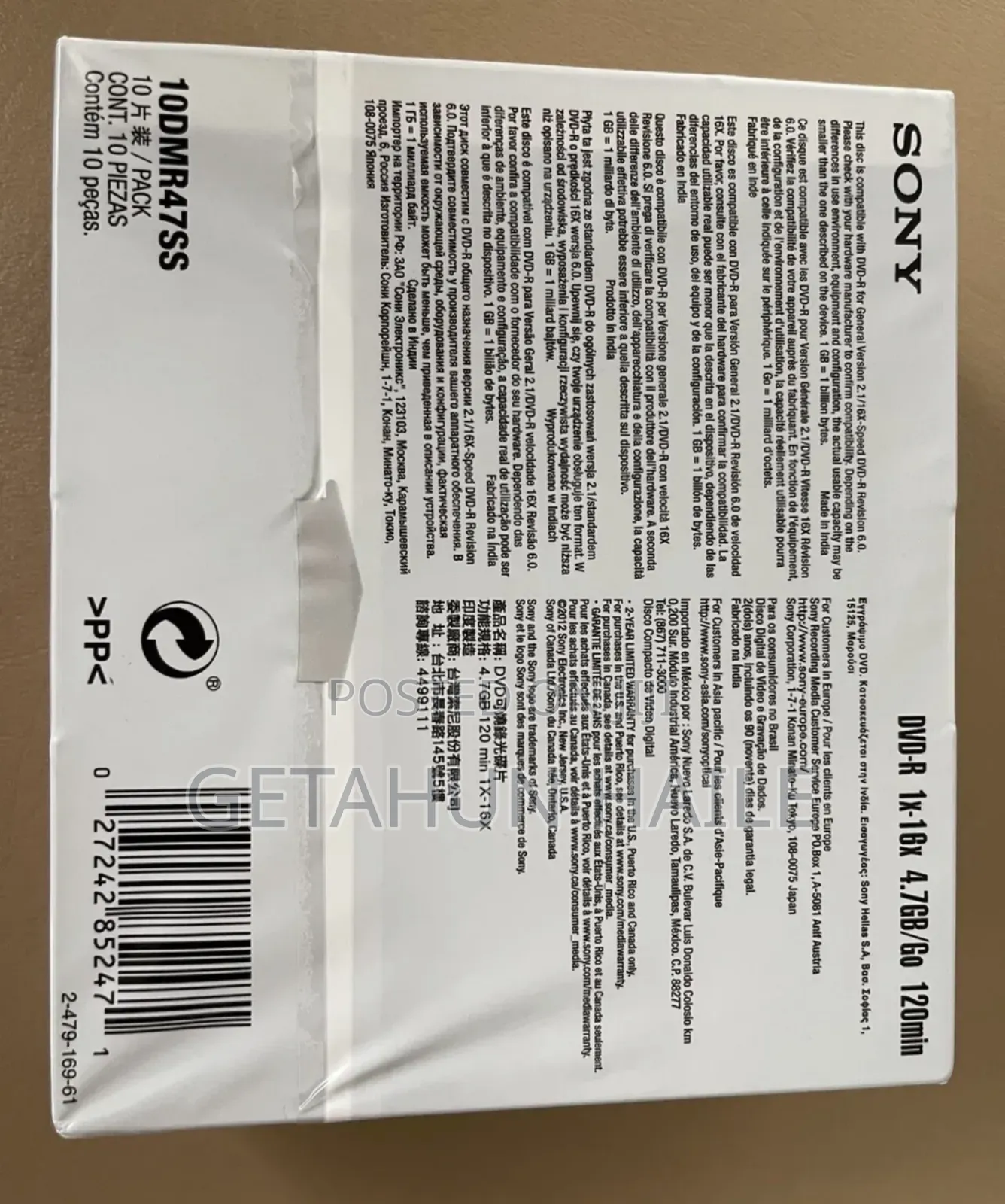 Sony Dvd-r 4.7gb Optical Storage Disc