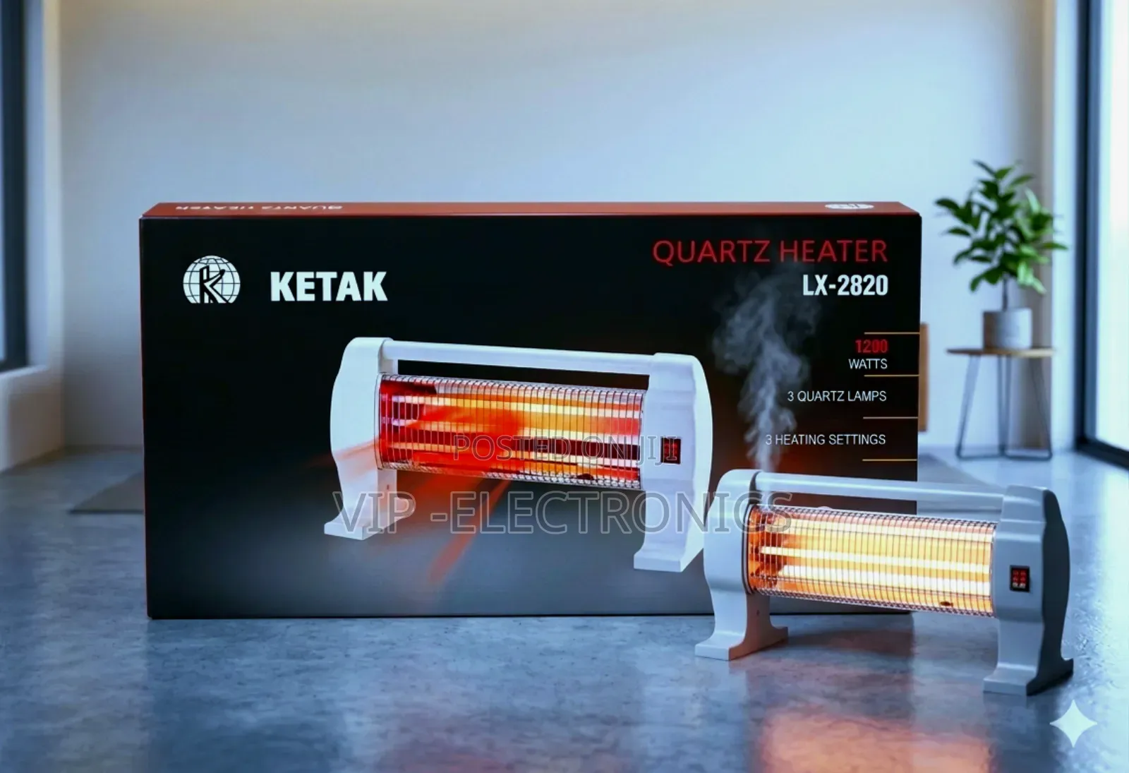 Ketak Quartz Room End Office 1200w Quartz Heater