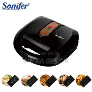 Multi-Function Breakfast Maker - Interchangeable Plates, Non-Stick,
