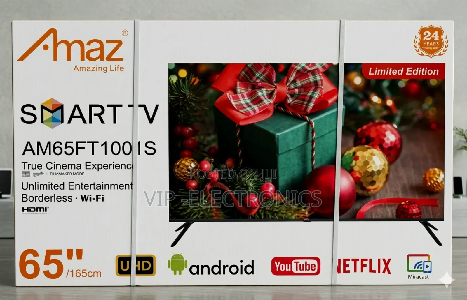 Amaz Tv 65 Inch Amazing Life" 65" Limited Edition Smart Tv Packaging