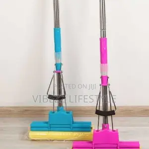Self-Squeeze Roller Sponge Mop - Adjustable Stainless Steel Handle