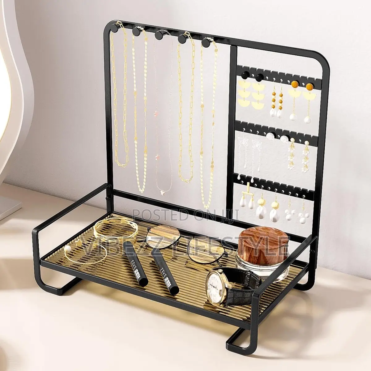 Large Jewelry Display Rack - Holds Necklaces, Earrings, and Watches