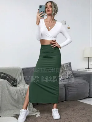 High Waisted Split Thigh Skirt for Women's