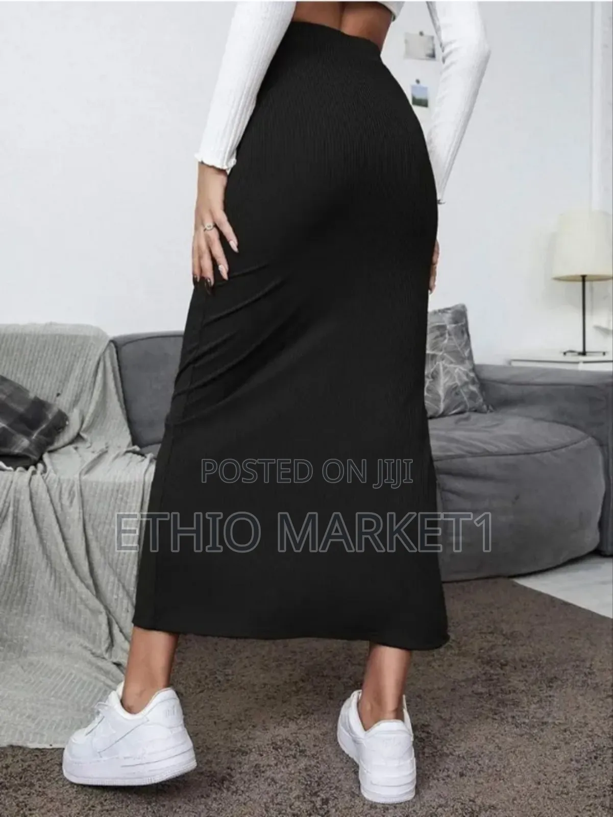 High Waisted Split Thigh Skirt for Women's