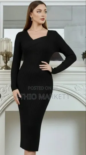 Striped Bodycon Woman's Midi Dress