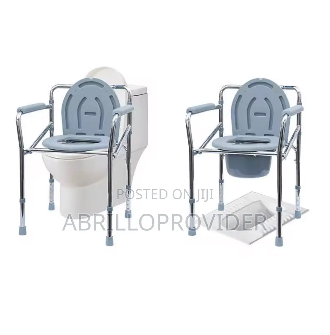 3-in-1 Steel Bedside Commode, Elongated Seat Sturdy Folding Frame