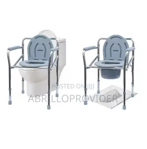 3-in-1 Steel Bedside Commode, Elongated Seat Sturdy Folding Frame