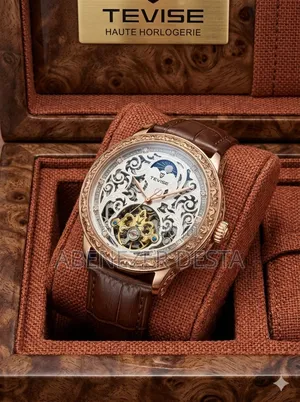 Tevise Luxury Leather Automatic Mechanical Watch for Men Featuring