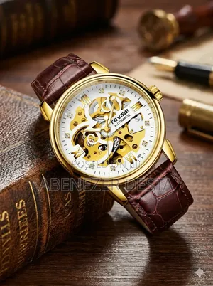 Tevise T869 Men's Automatic Mechanical Skeleton Watch Featuring