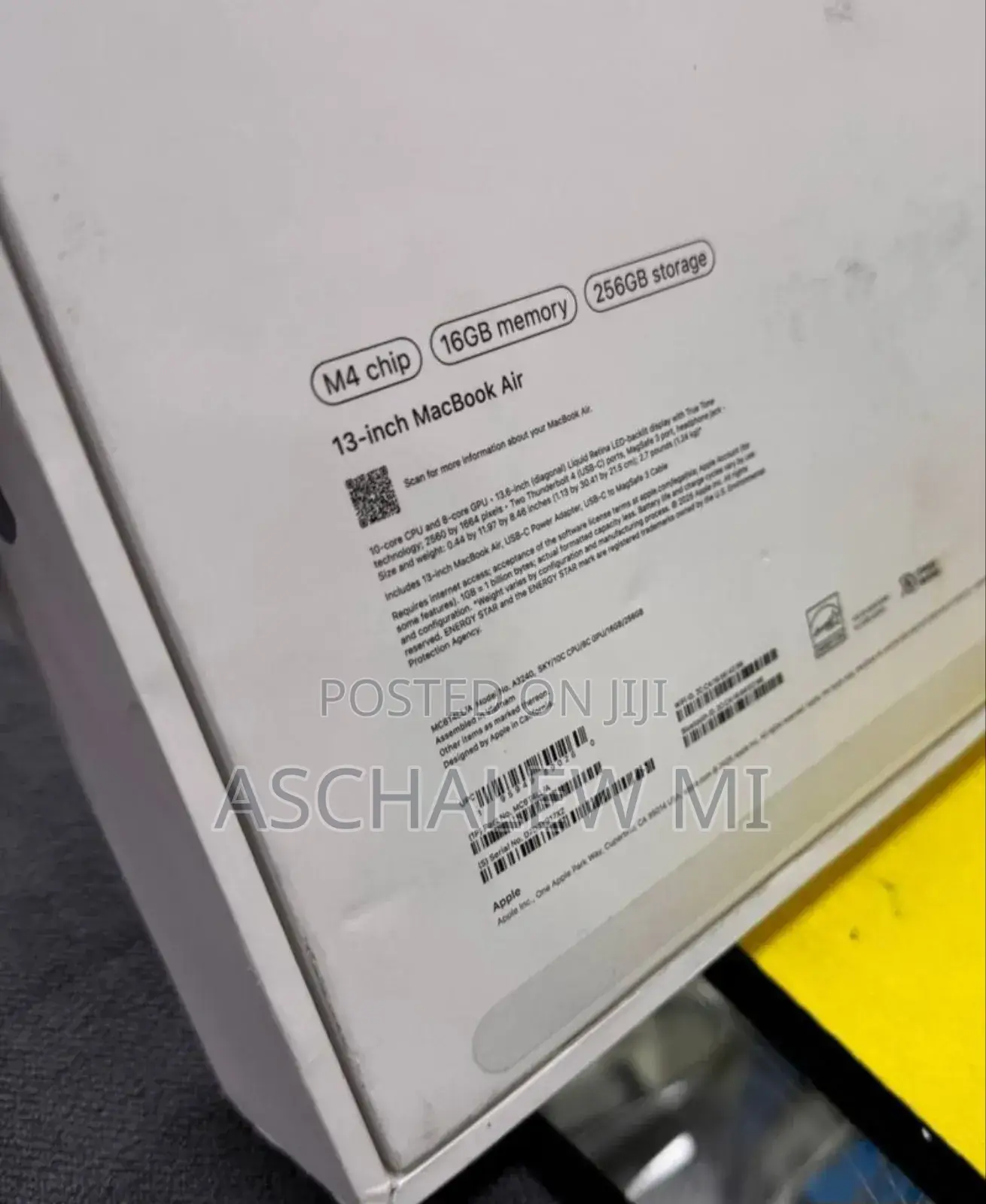 New Laptop Apple MacBook Air 2025 M4 13-inch 16GB Apple M4 SSD 256GB