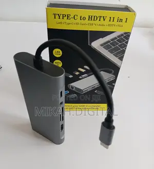 11 In 1 Type-c Usb Hub Adapter, Hdmi, Vga Cable, Lan Cable, Sd Card