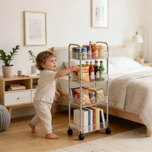 Best Looking Design 4-Layer Movable Kitchen Storage Rack/Shelf