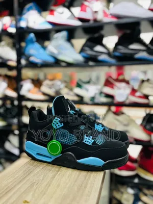 Air Jordan 4 Retro "Unique Black Blue""Tiffany "Fashion Shoes