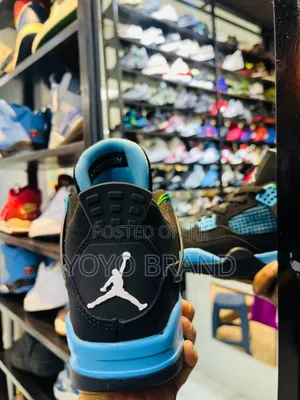 Air Jordan 4 Retro "Unique Black Blue""Tiffany "Fashion Shoes