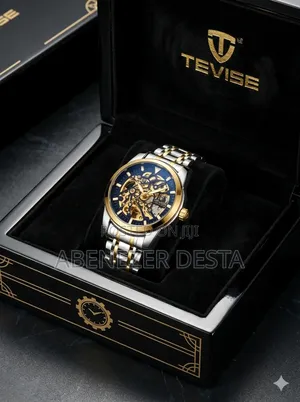 Tevise Skeleton Automatic Mechanical Watch, Featuring a Self-Winding