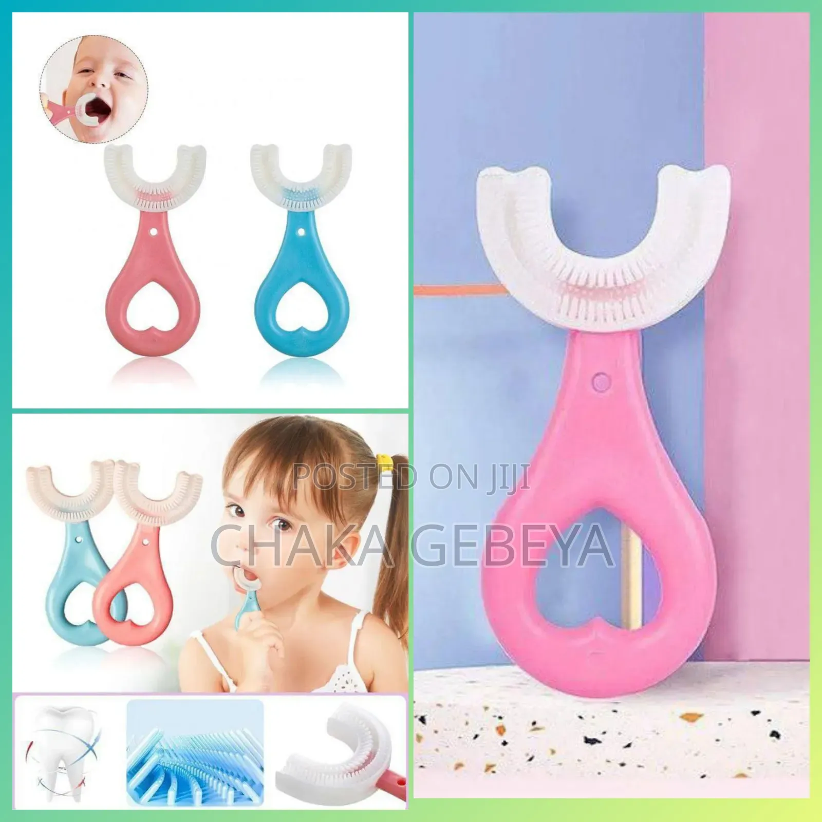 U‐Shaped Silicone Baby Toothbrush – Soft, Ages 2‐12, Bpa Free