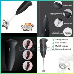 Electric Milk Frother – 2pcs Set, Handheld, Stainless Steel,