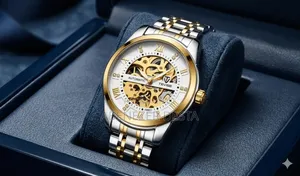 Tevise T9005a Automatic Mechanical Watch Featuring a Gold and Silver