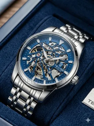 Men's Automatic Mechanical Watch,A Hollow Dial, Stainless Steel Band