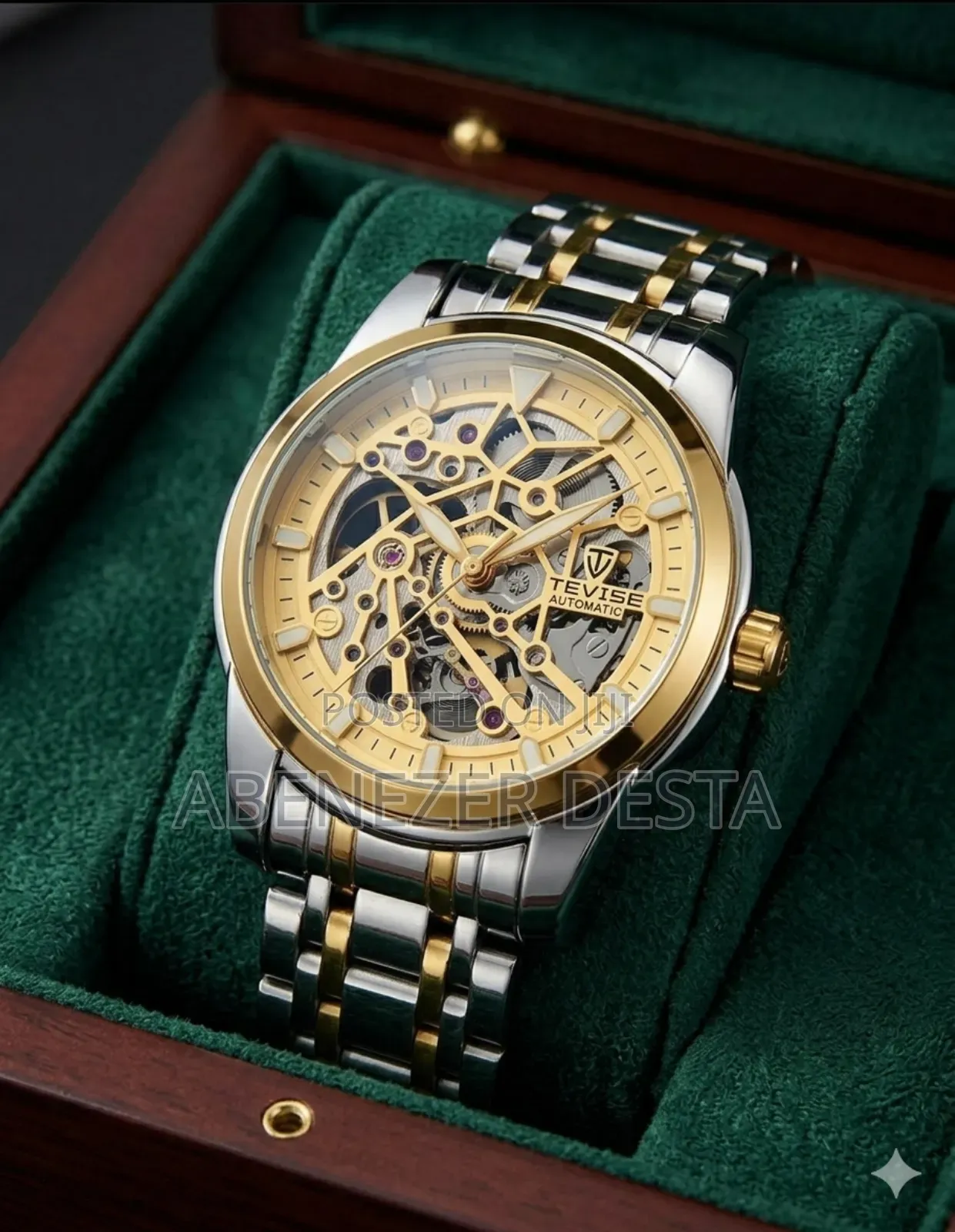 Tevise Luxury Skeleton Automatic Mechanical Watch, Commonly Sold For