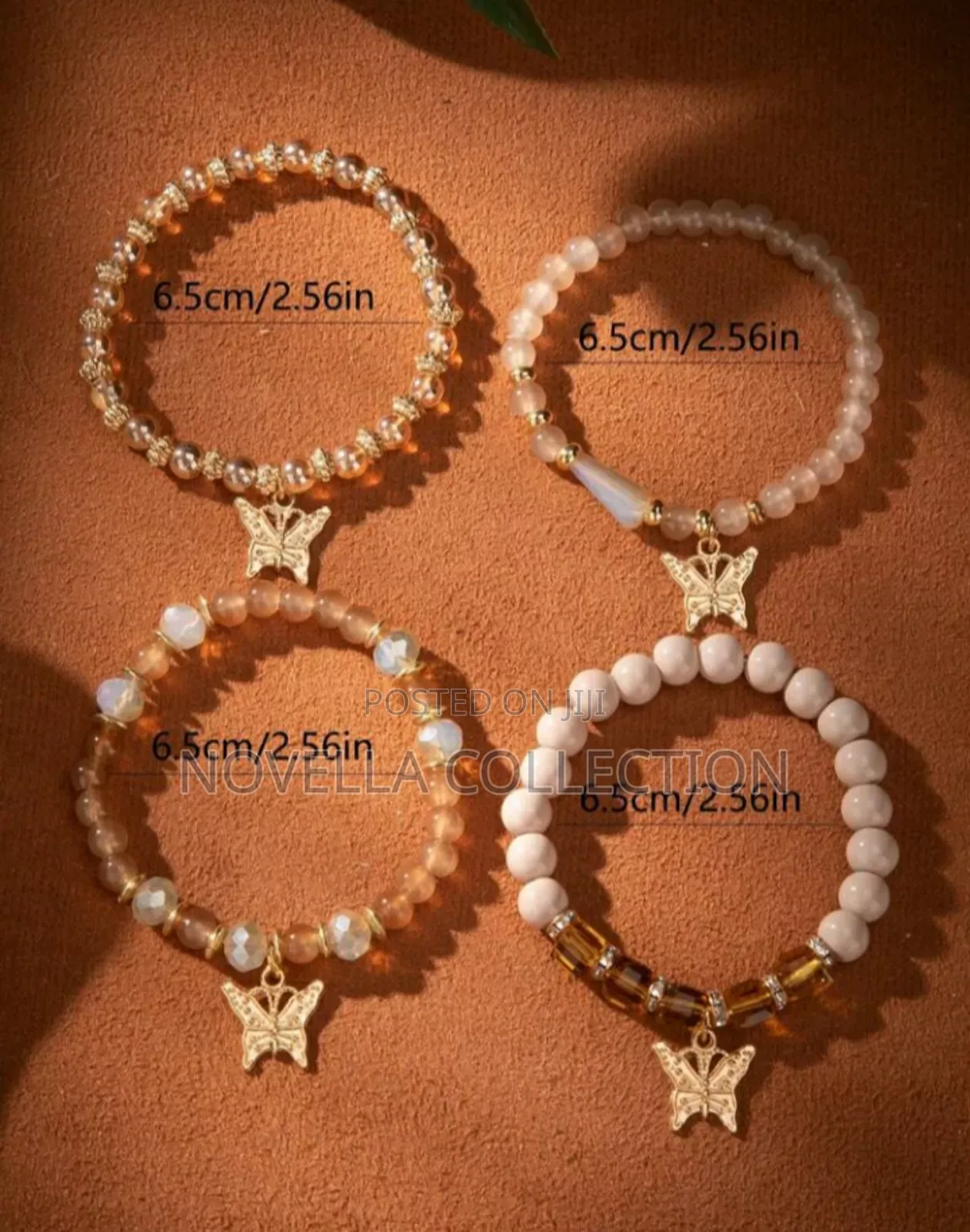 4pcs/Set Butterfly Starfish Pendant Bracelet Set,