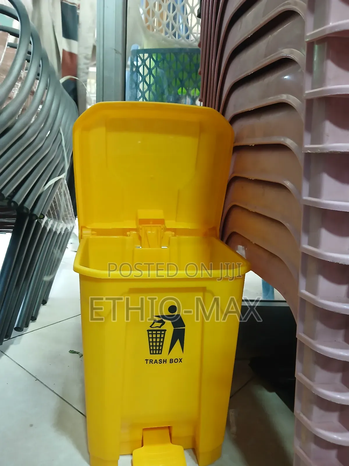 20l Trash Box – Yellow Garbage Can | Durable Compact 