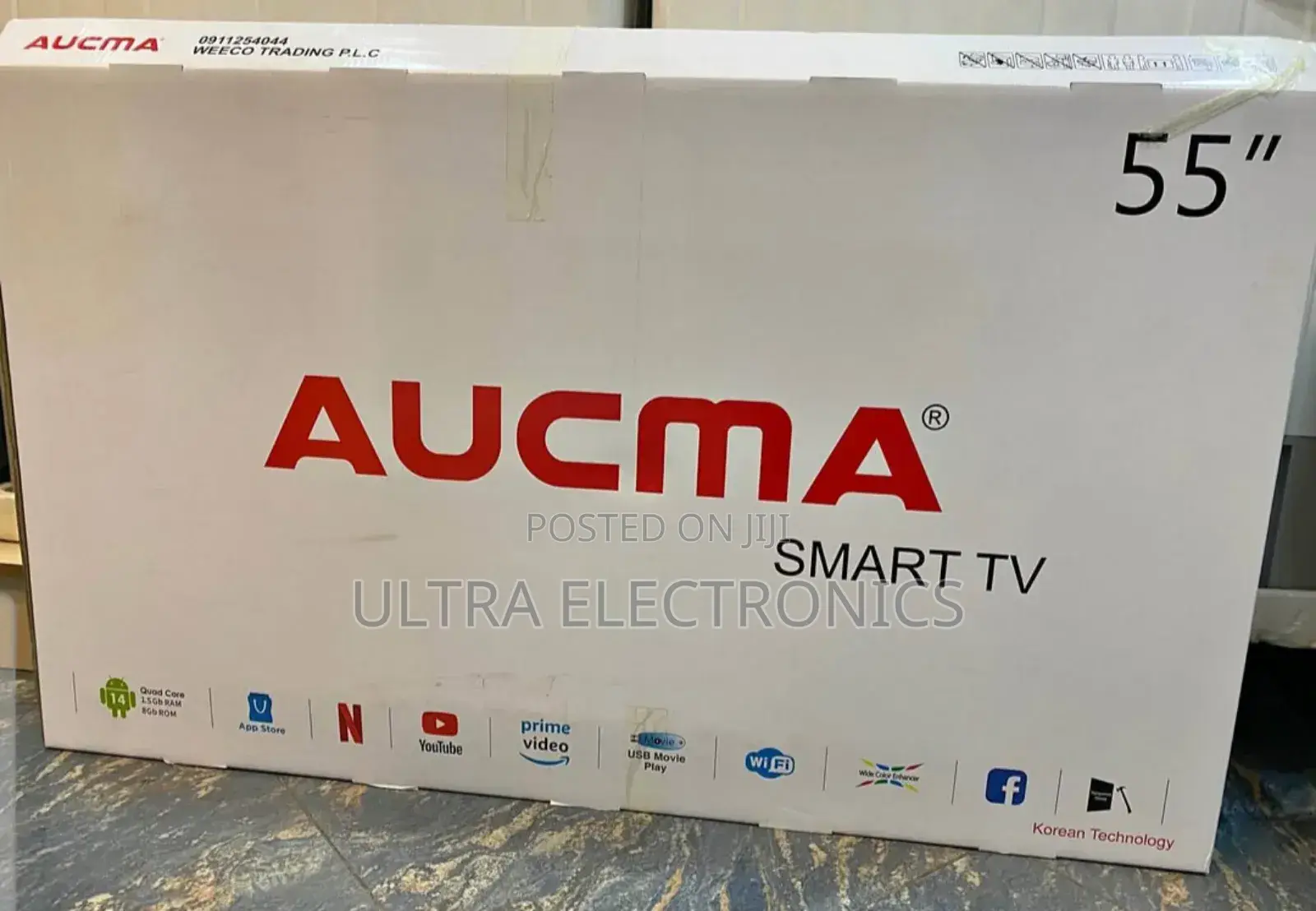 Aucma 55-Inch Smart Tv. It Features Korean Technology and a Quad