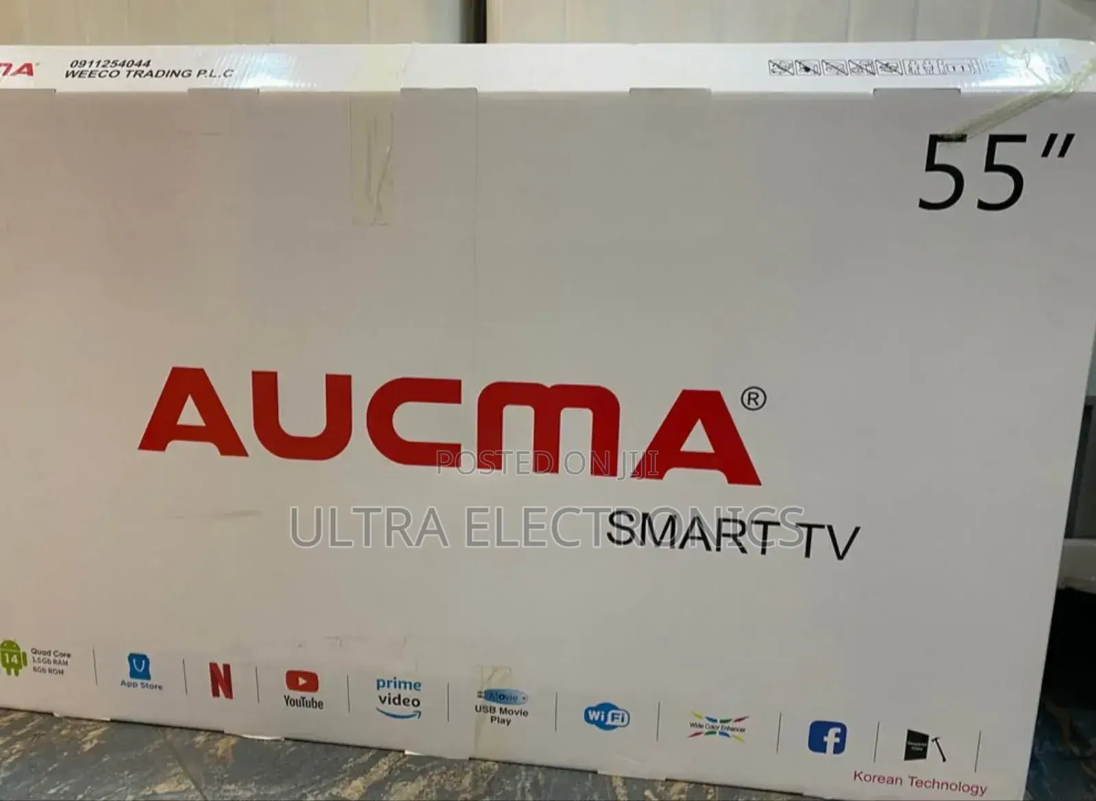 Aucma 55-Inch Smart Tv. It Features Korean Technology and a Quad