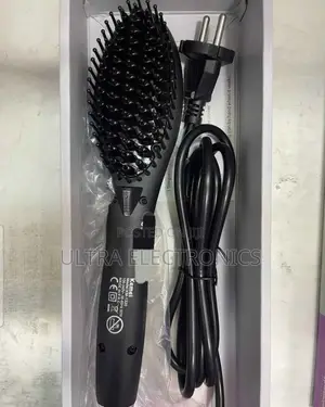 Kemei Km-1320 Hair Straightener Brush, a 2-in-1 Tool for Styling