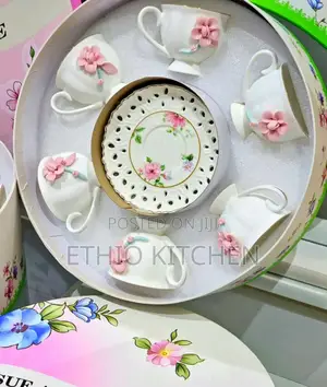 6pcs Ceramic Coffee Cup Saucer