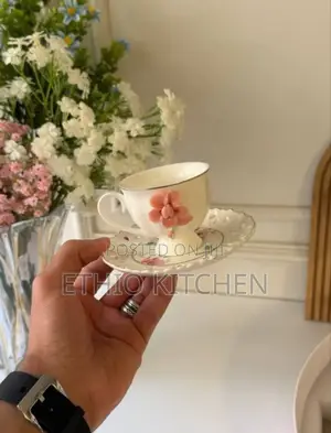 6pcs Ceramic Coffee Cup Saucer