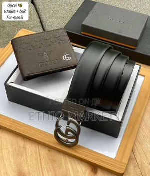 Gucci Men's Belt and Wallet Gift Combo