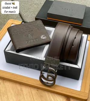 Gucci Men's Belt and Wallet Gift Combo
