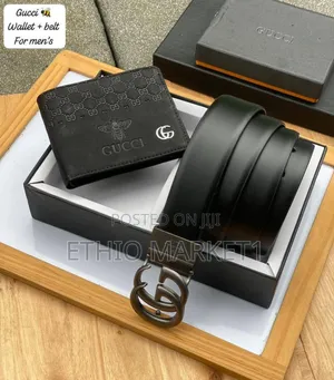 Gucci Men's Belt and Wallet Gift Combo