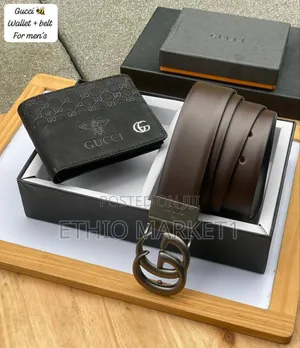 Gucci Men's Belt and Wallet Gift Combo